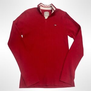 Vintage Polo Jeans Co Ralph Lauren Sweater Women Large 1/4 Zip Chunky Ribbed Y2K